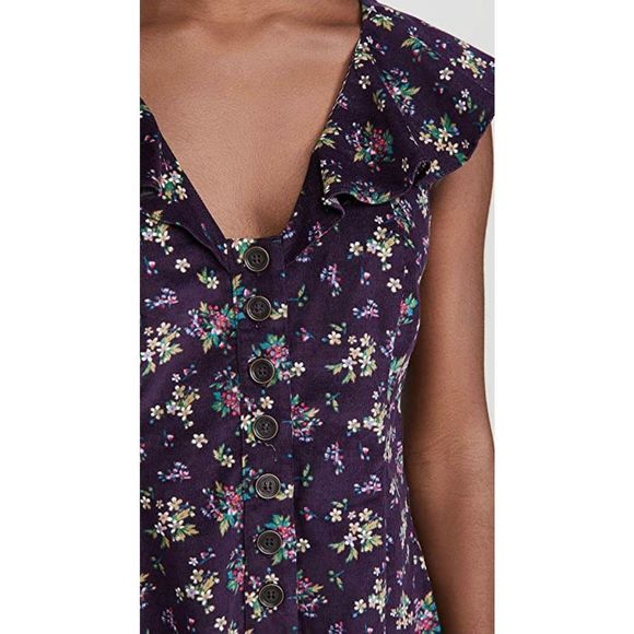 ✨FREE PEOPLE✨VIOLET FLORAL CORDUROY ROMPER - Picture 7 of 16